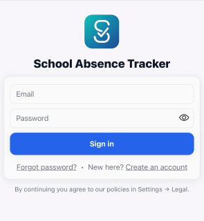 School Absence Tracker app preview