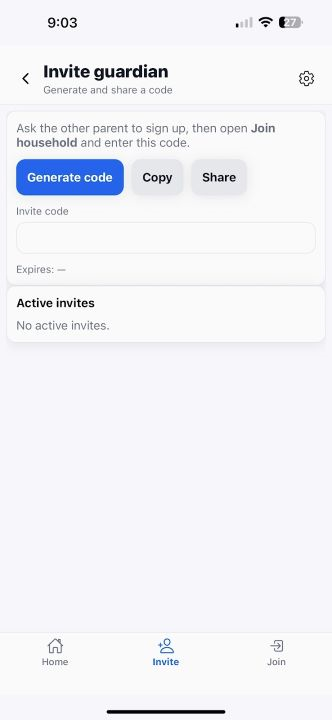 Household owner sending invite